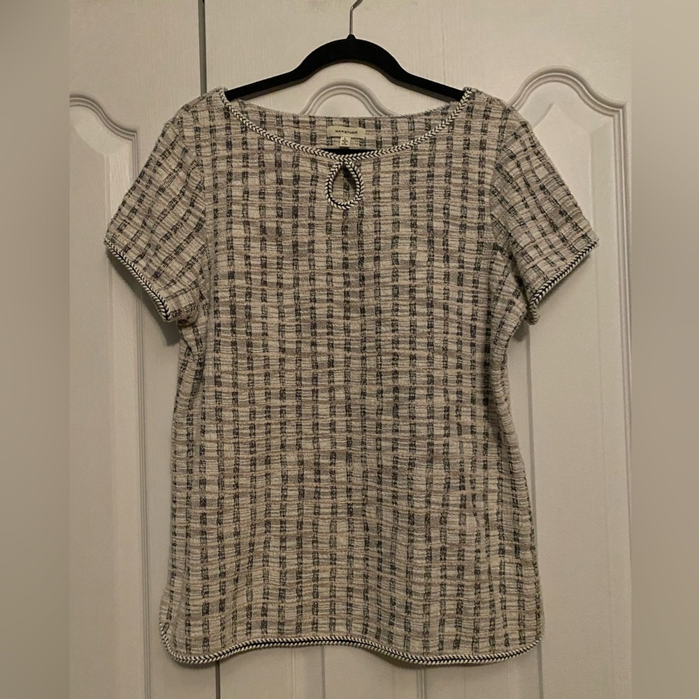Max Studio Beige pink and Black Blouse